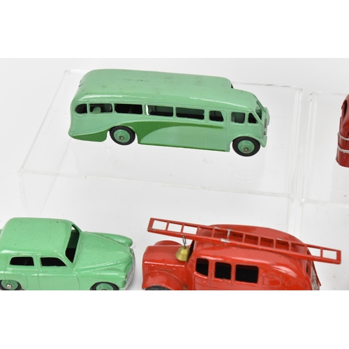 267 - A collection of vintage Dinky diecast cars, to include a 280 delivery van in blue, a 29e single deck... 