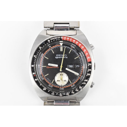 8 - A Seiko 5 Sports Speed-Timer, automatic, gents, stainless steel wristwatch, circa 1970s, having a ta... 