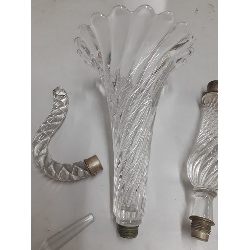 259 - A quantity of 20th Century glass epergne/chandelier replacement accessories originally used for a Ba... 