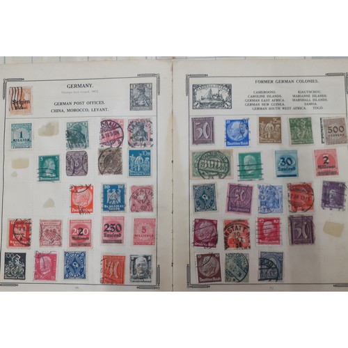 312 - A vintage '1000 Varieties Colonials' Honduras stamp album and two others to include Former German Co... 