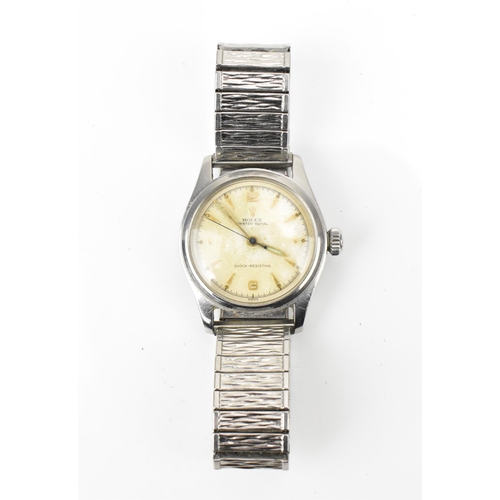 102 - A Rolex Oyster-Royal, manual wind, mid sized, stainless steel wristwatch, circa 1952, having centre ... 