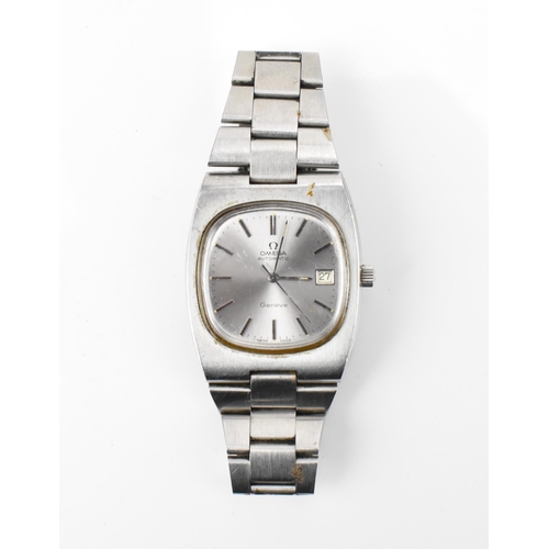 71 - An Omega, automatic, gents, stainless steel wristwatch, circa 1970s, having a silvered dial, centre ... 