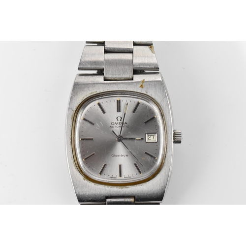 71 - An Omega, automatic, gents, stainless steel wristwatch, circa 1970s, having a silvered dial, centre ... 