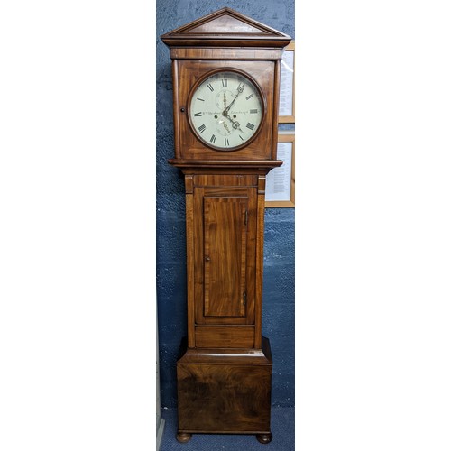 119 - An early 19th century mahogany longcase clock, the circular 12 inch dial inscribed 'William Macdonal... 