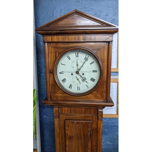 119 - An early 19th century mahogany longcase clock, the circular 12 inch dial inscribed 'William Macdonal... 