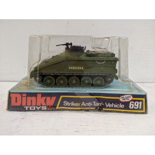 46 - A Dinky toy 691 Striker Anti Tank vehicle with 20357034 on the side, boxed.
Location: R1.1