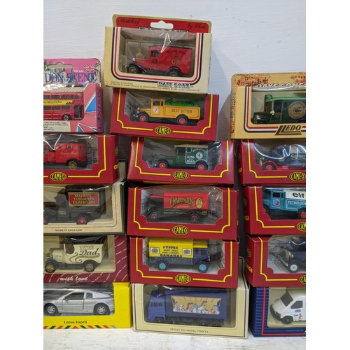 50 - Boxed and diecast model vehicles to include examples from Days Gone, Matchbox, Tetley, cameo from Co... 
