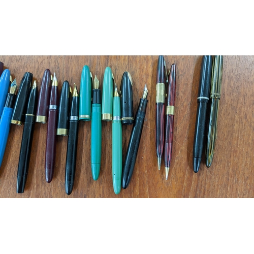5 - Thirteen Sheaffer fountain pens, and a pencil to include Sheaffer Ballance, Triumph and Snor Kels Lo... 