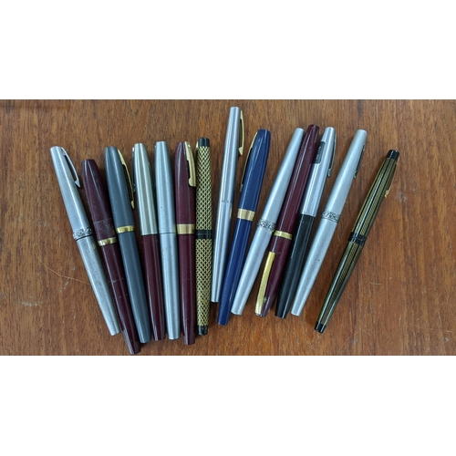 9 - Fourteen Sheaffer fountain pens to include Lady Sheaffer, Triumph, Imperials, most pens with 14ct ni... 