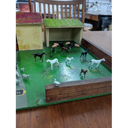 279 - An Amersham toys farmyard to include sheep, horses, pigs, cows and a duck
Location:R2.4