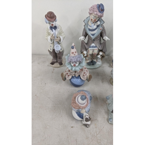 334 - A group of seven Lladro figurines to include '5901 surprise' 5811 Littlest clown and others
Location... 