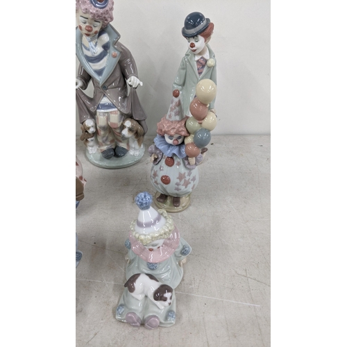 334 - A group of seven Lladro figurines to include '5901 surprise' 5811 Littlest clown and others
Location... 