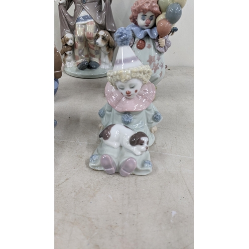 334 - A group of seven Lladro figurines to include '5901 surprise' 5811 Littlest clown and others
Location... 