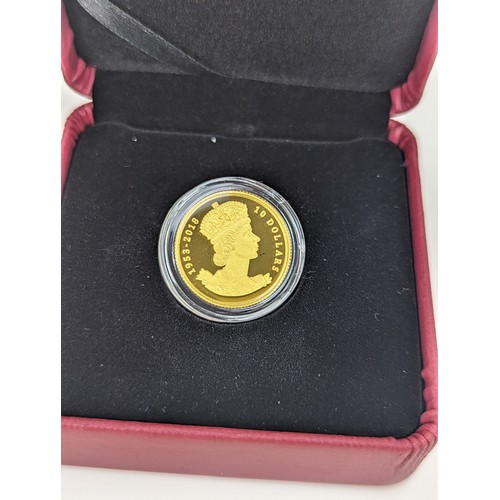 126 - Canada - Elizabeth II (1952-2022), 2018 24ct Gold Proof Ten Dollars for the 65th Anniversary of the ... 