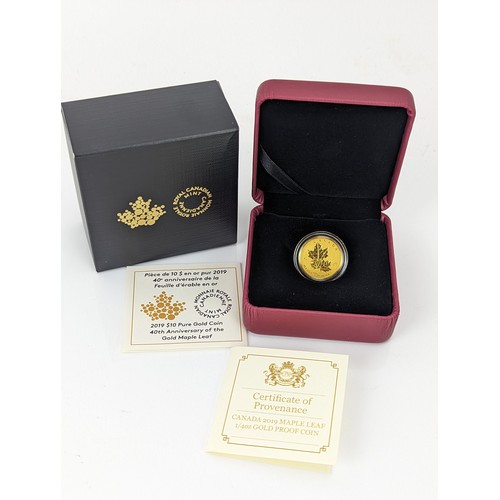 127 - Canada - Elizabeth II (1952-2022), 2019 24ct Gold Proof Ten Dollars for the 40th Anniversary of the ... 