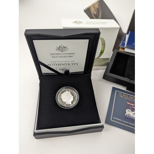 129 - A collection of Silver Proof commemorative coins to include Royal Australia Mint 2017 Royal 70th Wed... 