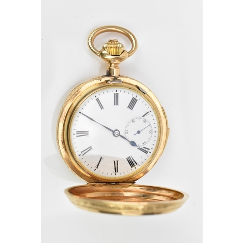 105 - A late 19th/early 20th century Swiss 18ct gold full hunter minute repeater pocket watch, the case he... 