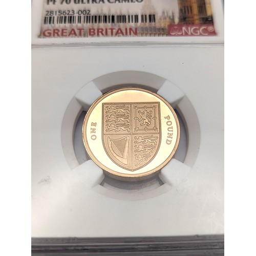 127A - United Kingdom - Elizabeth II (1952-2022), 2009 'Royal Shield of Arms' 22ct £1 / One Pound Coin, NGC... 