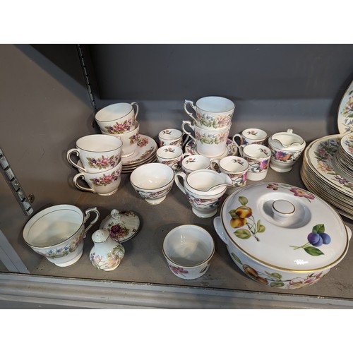 496 - A collection of mixed china cups, saucers, plates and others to include Minton Donovan Bird pattern,... 