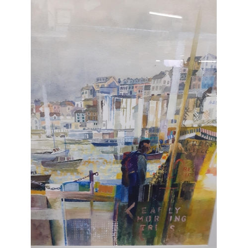 456 - Harry Price - The Harbour, acrylic on paper, unsigned, 27 x 32cm, mounted in a gilt painted frame
Lo... 