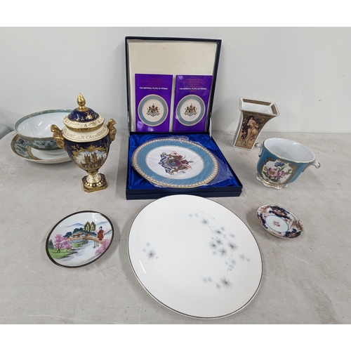 349 - Mixed ceramics to include Coalport Lincoln Cathedral 900th Anniversary urn, a boxed Spode Imperial p... 