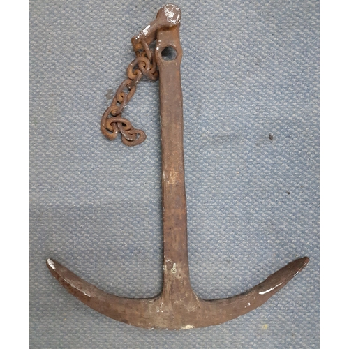 362 - A vintage wrought iron ship's anchor with partial chain
Location: RWM