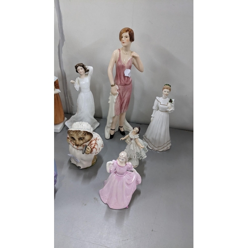 364 - Figures to include Royal Doulton, Coalport, Gobel, Nao, Beswick Beatrix Potter and others
Location: ... 