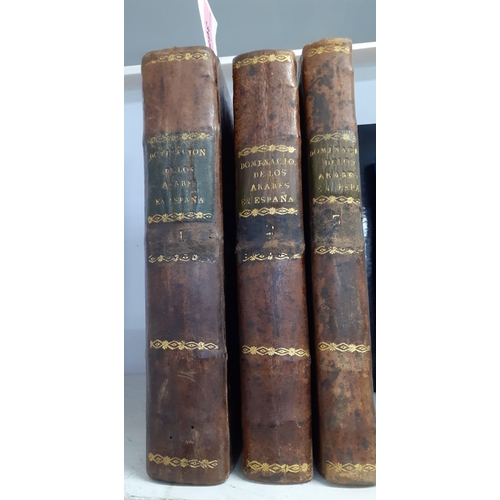 368 - Books - 3 volumes of 1820 'Historia de la Dominaclon de lo Arabes' in Spanish for the doctor Don Jos... 