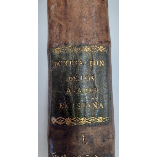 368 - Books - 3 volumes of 1820 'Historia de la Dominaclon de lo Arabes' in Spanish for the doctor Don Jos... 