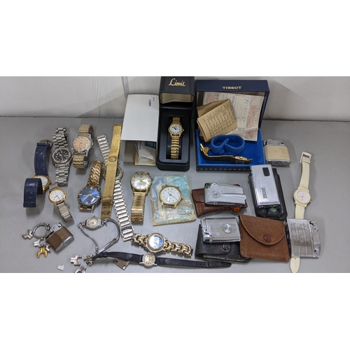 374 - Watches and cigarette lighters to include Limit, Timex, Tissot, Swissam, Ronson, Poppy and Zenith
Lo... 