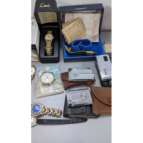 374 - Watches and cigarette lighters to include Limit, Timex, Tissot, Swissam, Ronson, Poppy and Zenith
Lo... 