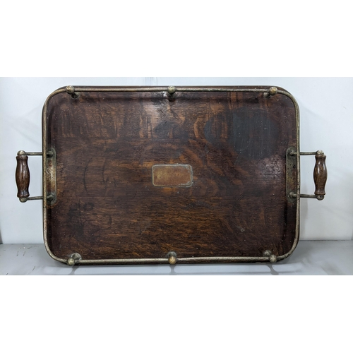 375 - An early 20th century oak and silver plated twin handled tray
Location: FSR