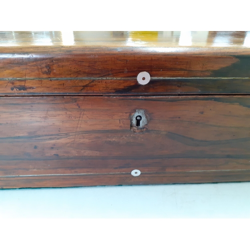 376 - A 19th century rosewood writing slope inset with mother of pearl, lock A/F
Location: FSR