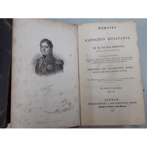 378 - Books-Antiquarian books on history to include 1836 4 volumes of Memoirs of Napoleon Bonaparte by M. ... 