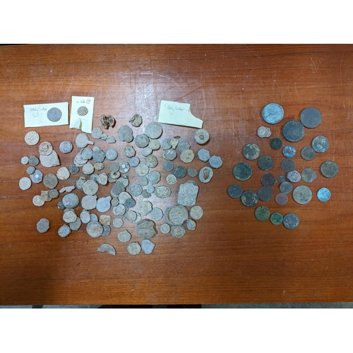 401 - A quantity of metal detectorist coin finds to include Georgian Cartwheel pennies, and various earlie... 