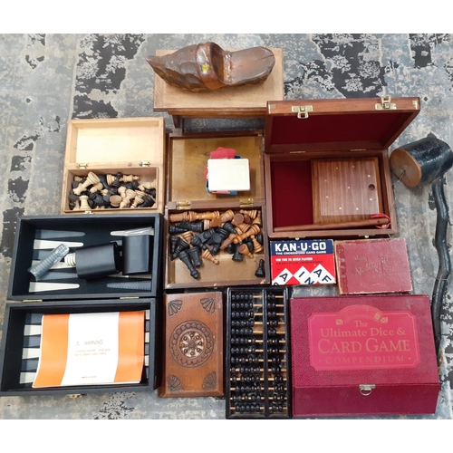 407 - A quantity of vintage games and collectables to include treen chess pieces
Location: A1F