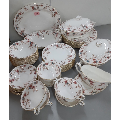 411 - A Minton 'Ancestral' part dinner service to include 9 dinner plates, 10 entree plates, 10 bowls and ... 