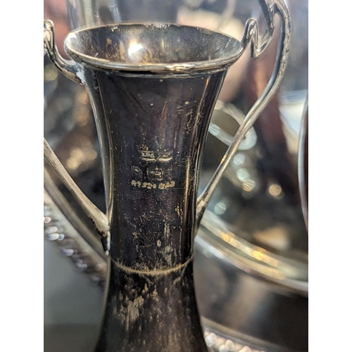 486 - Mixed metalware to include Roundhead pewter hammered teapot and companions, silver plate and other b... 