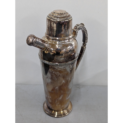 487 - A silver plated Art Deco style Frank Cobb & Co cocktail shaker, 1 1/2 pint
Location: 5.1