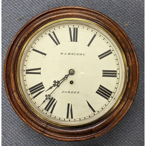 512 - A late 19th/early 20th century 12 inch fusee dial clock, the dial inscribed 'W.S Mackay Dundee', 40c... 