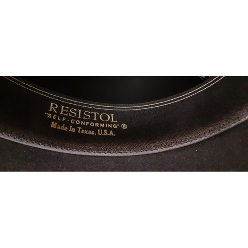 119 - A Resistol Western black beaver 'Long Oval' Stetson, size 7 and 1/8 in branded hat box.
Location: A3... 