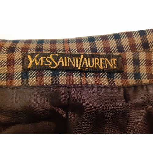 81 - Yves Saint Laurent- A gents vintage brown jacket in a tweed style checked pattern having 2 branded l... 