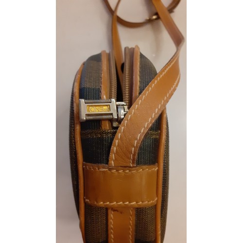 88 - A small group of vintage bags to include a 1980's Fendi shoulder bag with striped design canvas and ... 