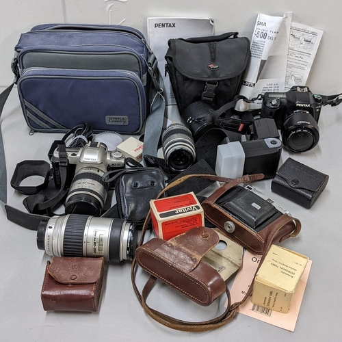 A selection of cameras and accessories to include Pentax MZ-50 and others (see list photographed)
Location:A4F