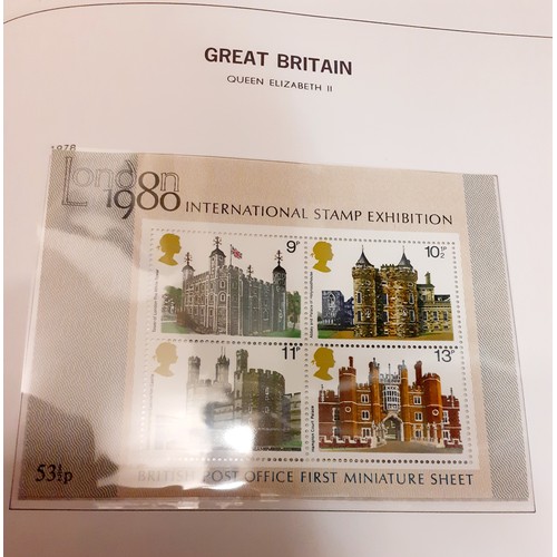 253 - A stamp collection comprising a Queen Elizabeth II album of 1950's and later British stamps, an empt... 