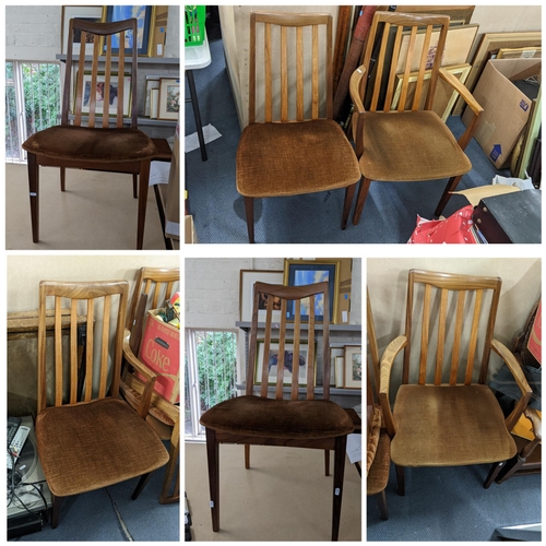 500 - A set of six mid 20th century G-Plan Fresco range teak dining chairs Location: LAF