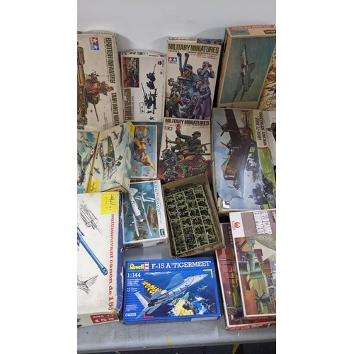 339 - A collection of boxed mainly Airfix model kits to include German Half-Track, Buffalo Amphibian & Jee... 