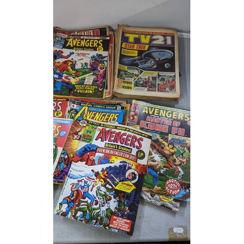 343 - A collection of mainly Marvel Avengers 1970s comics to include a complete run from No.1 22/9/73 to N... 