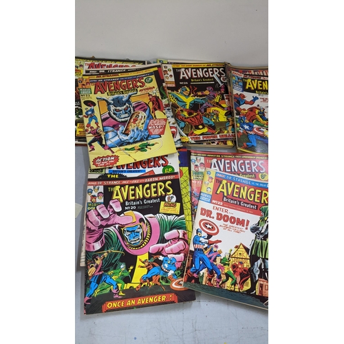 343 - A collection of mainly Marvel Avengers 1970s comics to include a complete run from No.1 22/9/73 to N... 