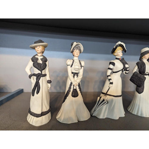 353 - A group of six Wedgwood 'Hyde Park Collection' figures of ladies to include Laura, Caroline, Amelia,... 